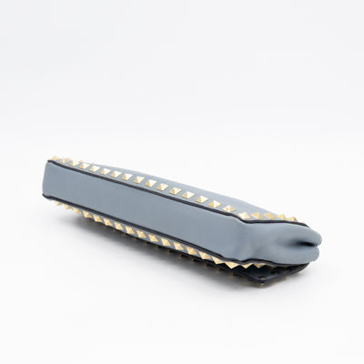 Rockstud Bangle Clutch Slate Blue Nappa Leather