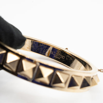 Rockstud Bangle Clutch Slate Blue Nappa Leather