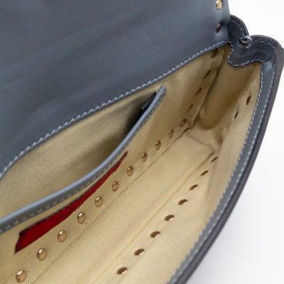 Rockstud Bangle Clutch Slate Blue Nappa Leather