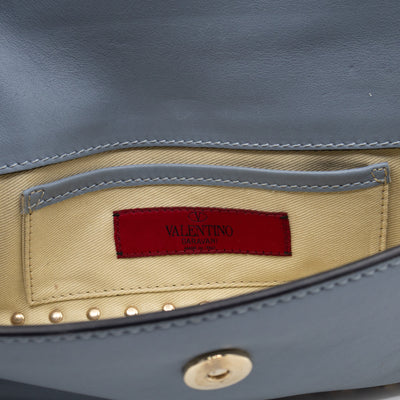 Rockstud Bangle Clutch Slate Blue Nappa Leather