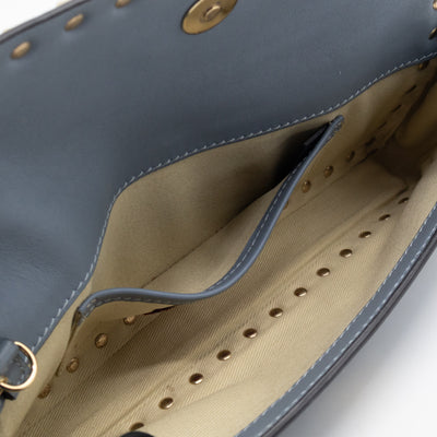 Rockstud Bangle Clutch Slate Blue Nappa Leather