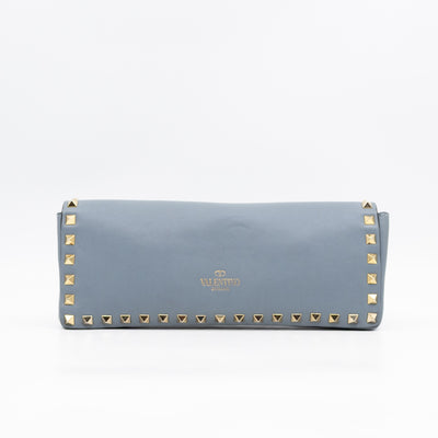 Rockstud Bangle Clutch Slate Blue Nappa Leather