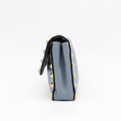 Rockstud Bangle Clutch Slate Blue Nappa Leather