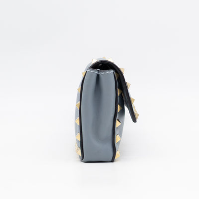 Rockstud Bangle Clutch Slate Blue Nappa Leather