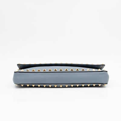 Rockstud Bangle Clutch Slate Blue Nappa Leather