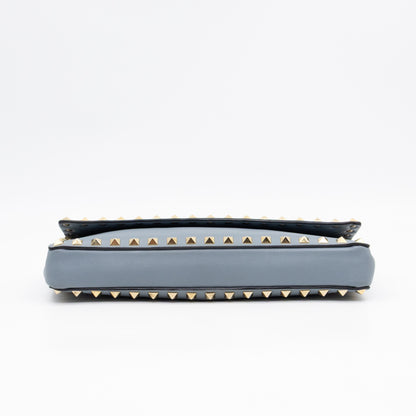 Rockstud Bangle Clutch Slate Blue Nappa Leather
