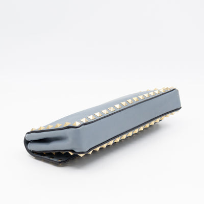 Rockstud Bangle Clutch Slate Blue Nappa Leather