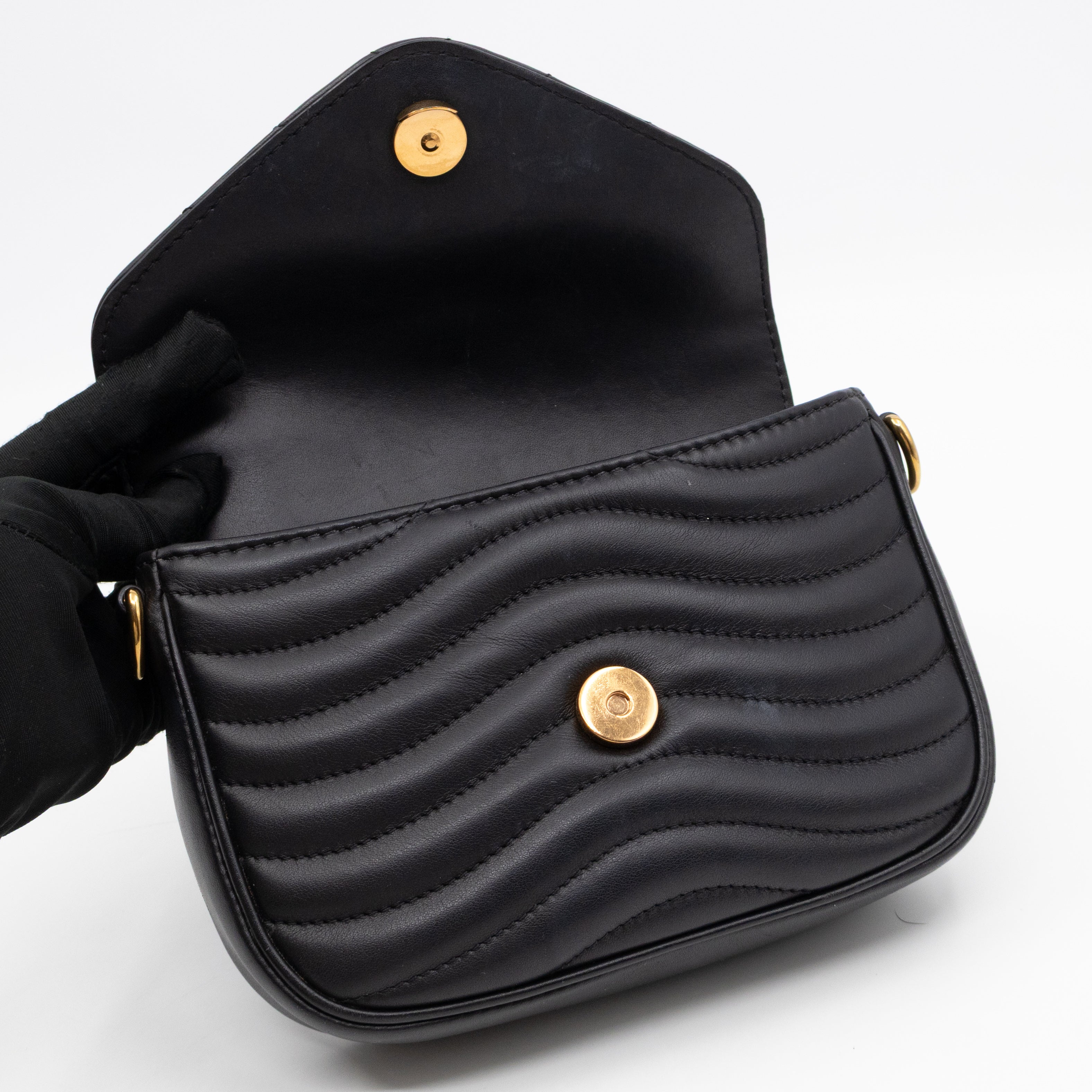 New Wave Multi Pochette Black Leather