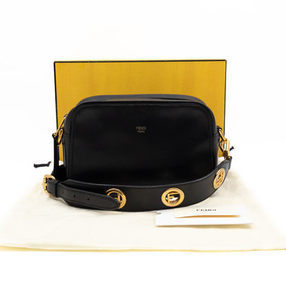 Camera Case Shoulder Bag Black Leather
