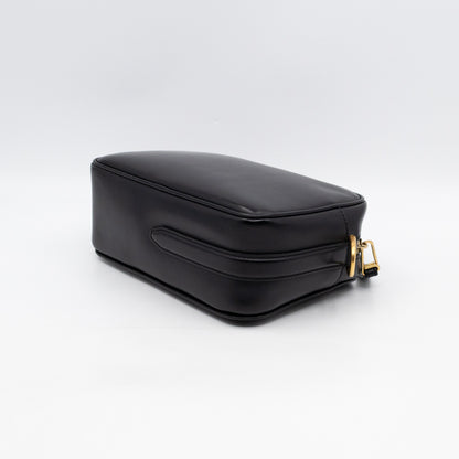Camera Case Shoulder Bag Black Leather
