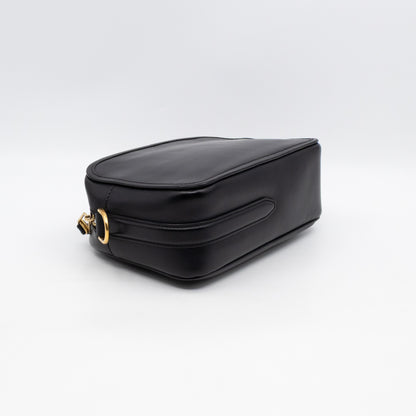 Camera Case Shoulder Bag Black Leather