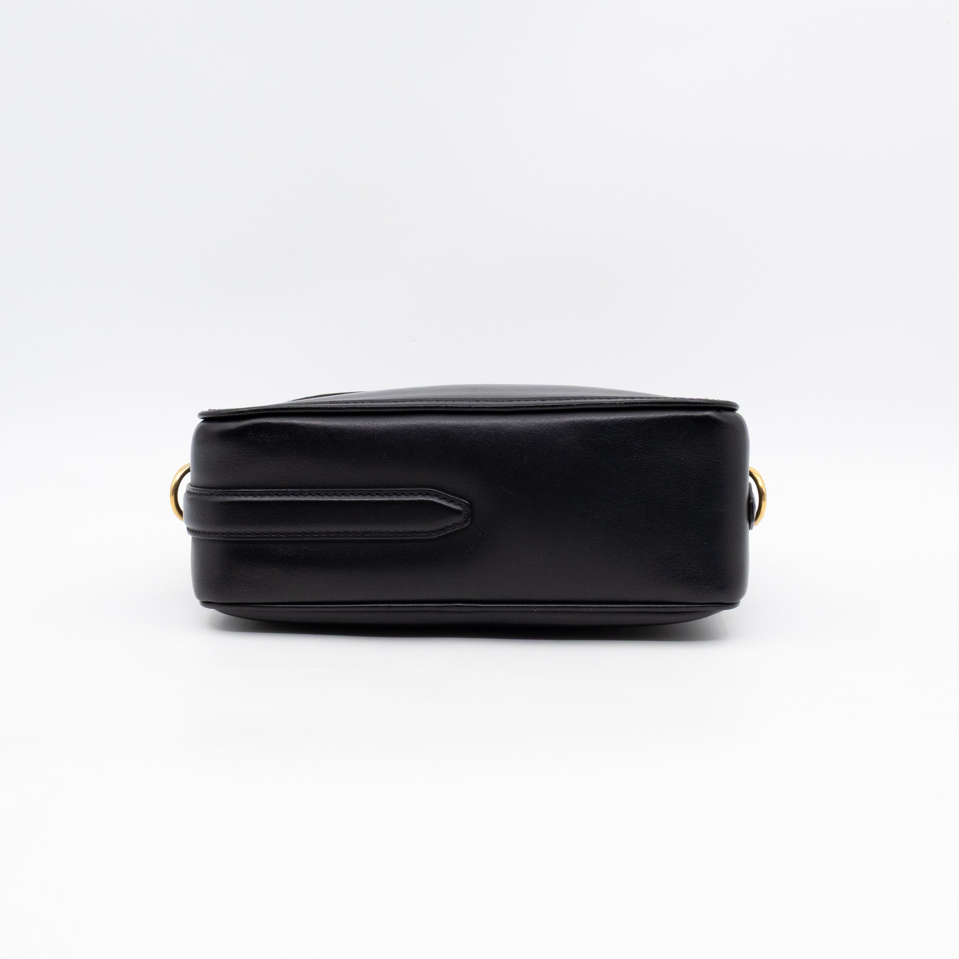 Camera Case Shoulder Bag Black Leather