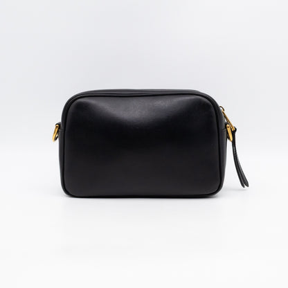 Camera Case Shoulder Bag Black Leather