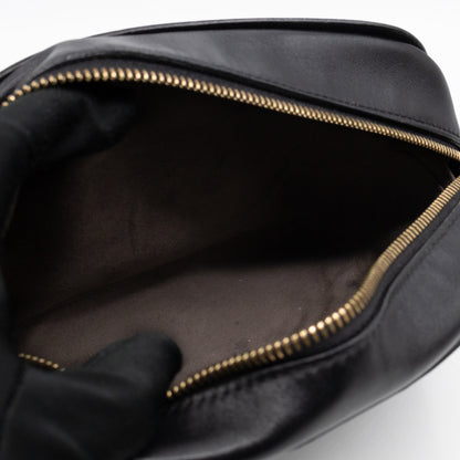 Camera Case Shoulder Bag Black Leather