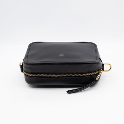 Camera Case Shoulder Bag Black Leather