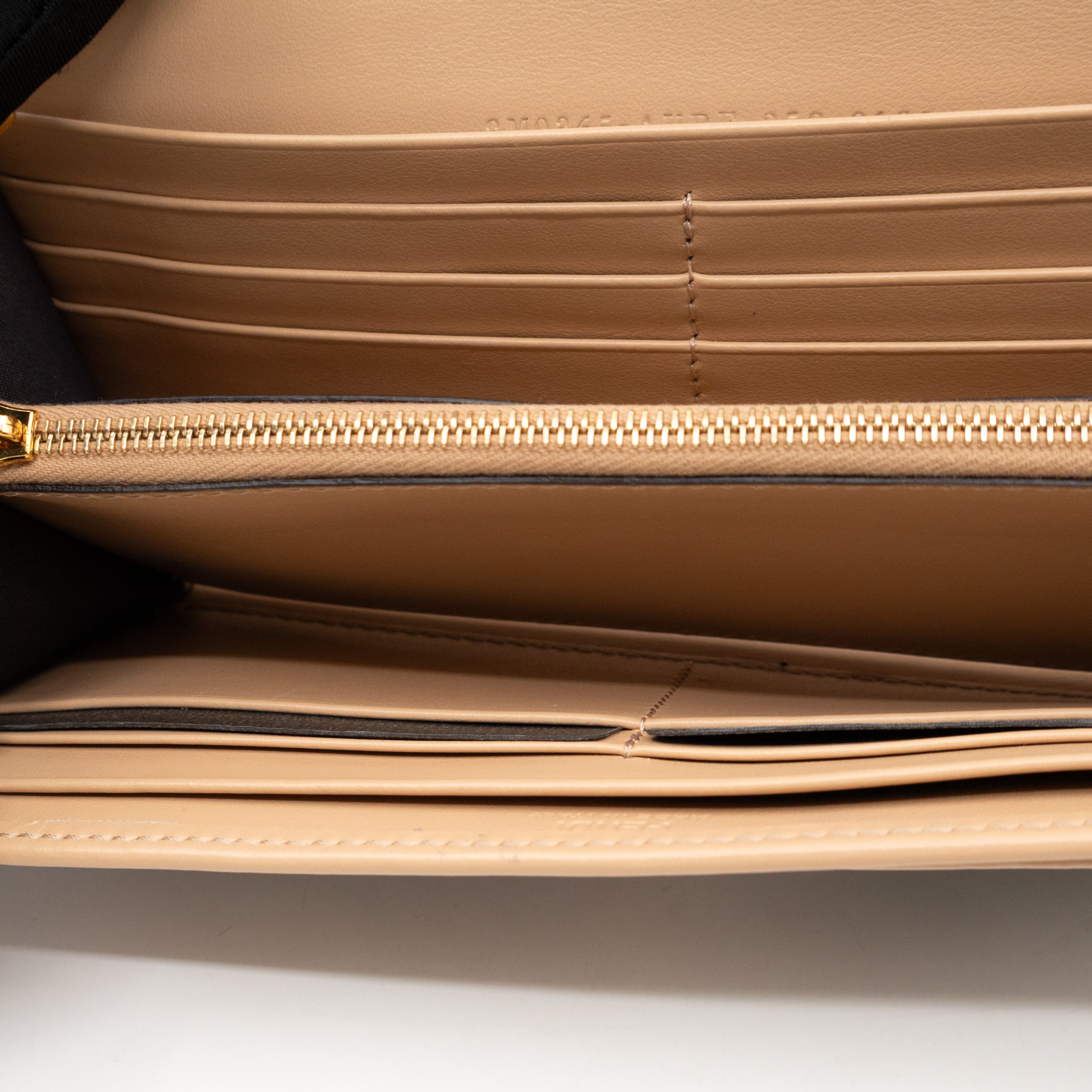 Roma Continental Wallet on Chain Floral FF Brown Canvas