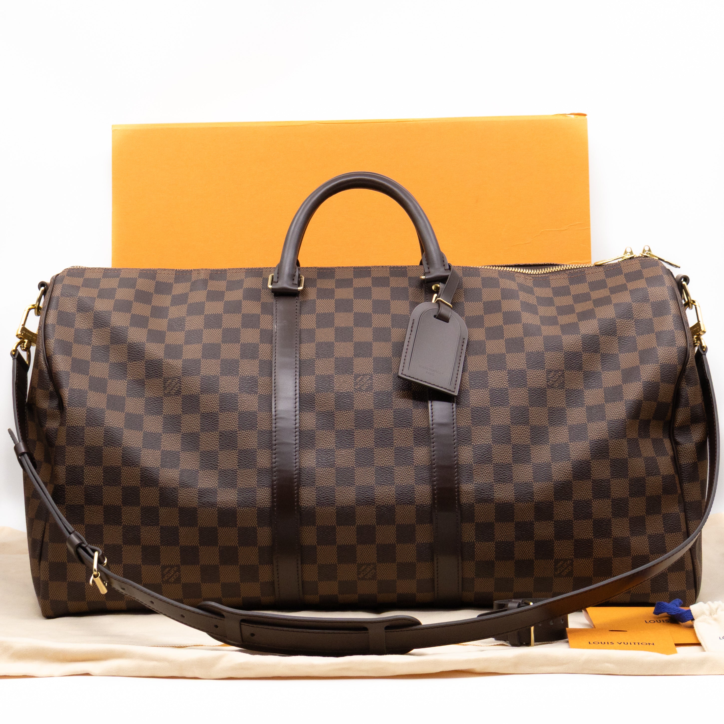 Keepall 55 Bandouliere Damier Ebene