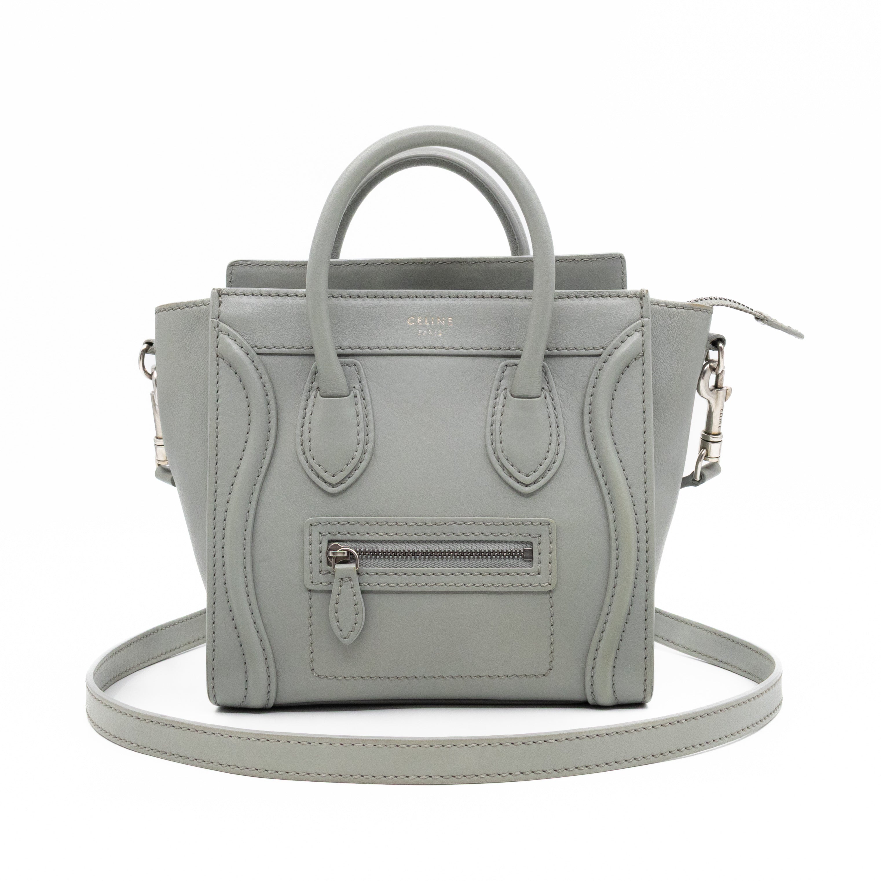 Nano Luggage Grey Leather
