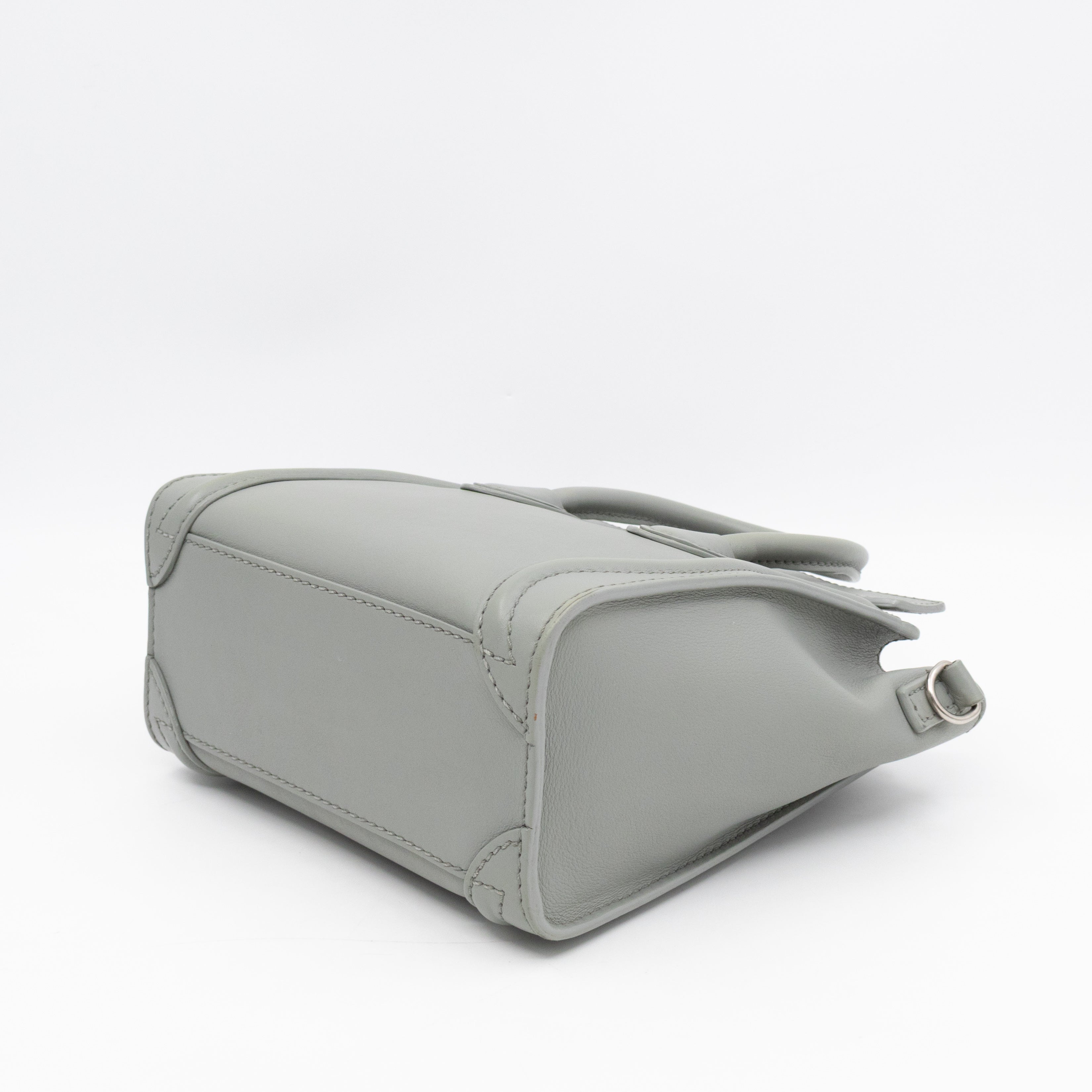 Nano Luggage Grey Leather