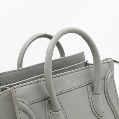 Nano Luggage Grey Leather
