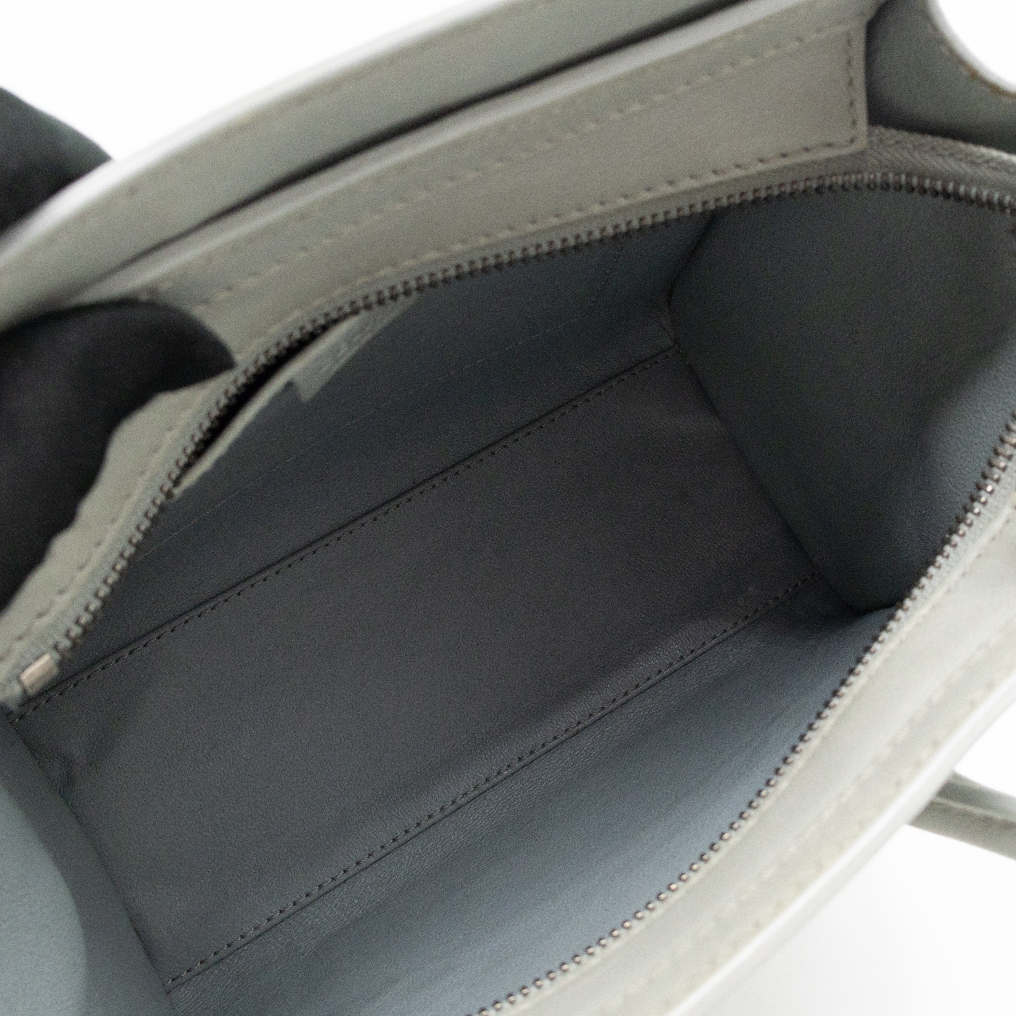 Nano Luggage Grey Leather