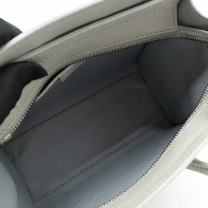 Nano Luggage Grey Leather