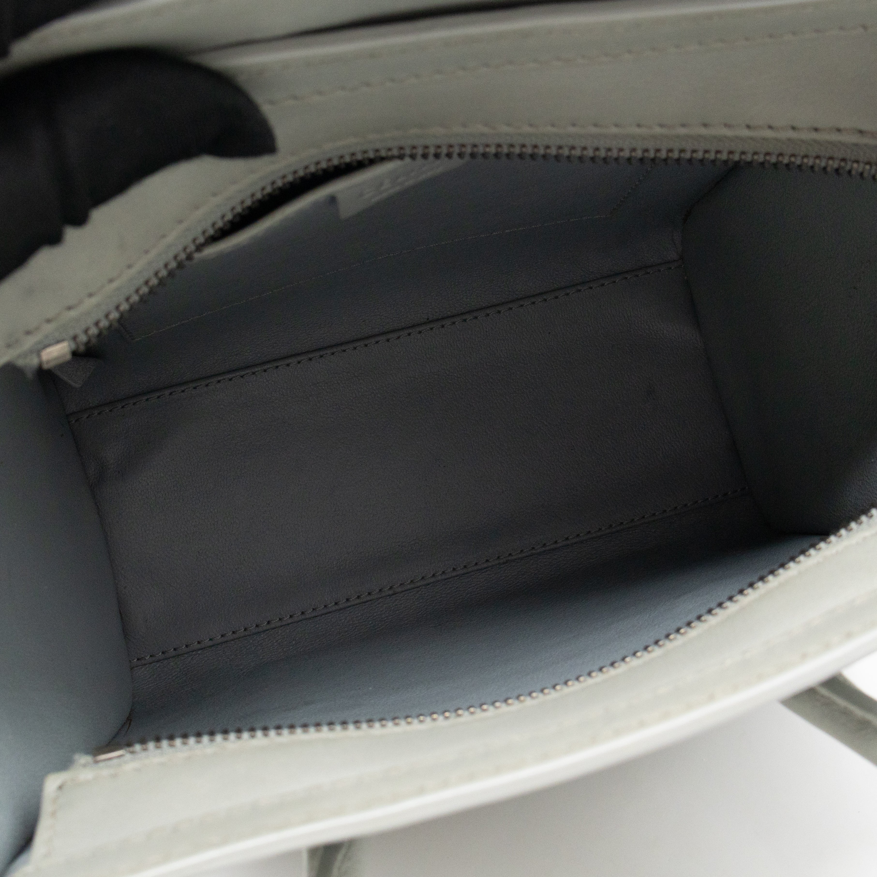 Nano Luggage Grey Leather