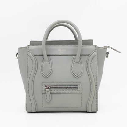 Nano Luggage Grey Leather