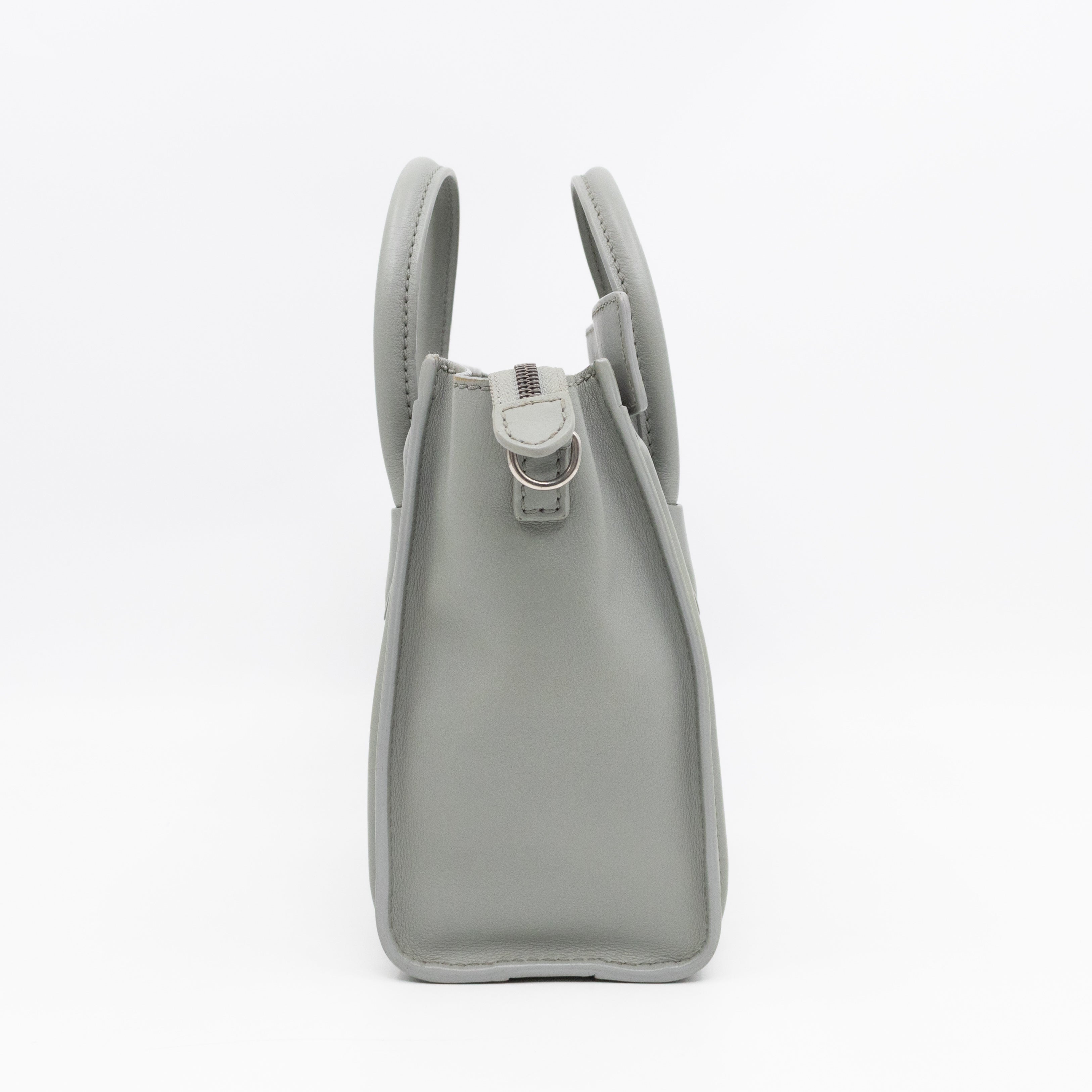 Nano Luggage Grey Leather