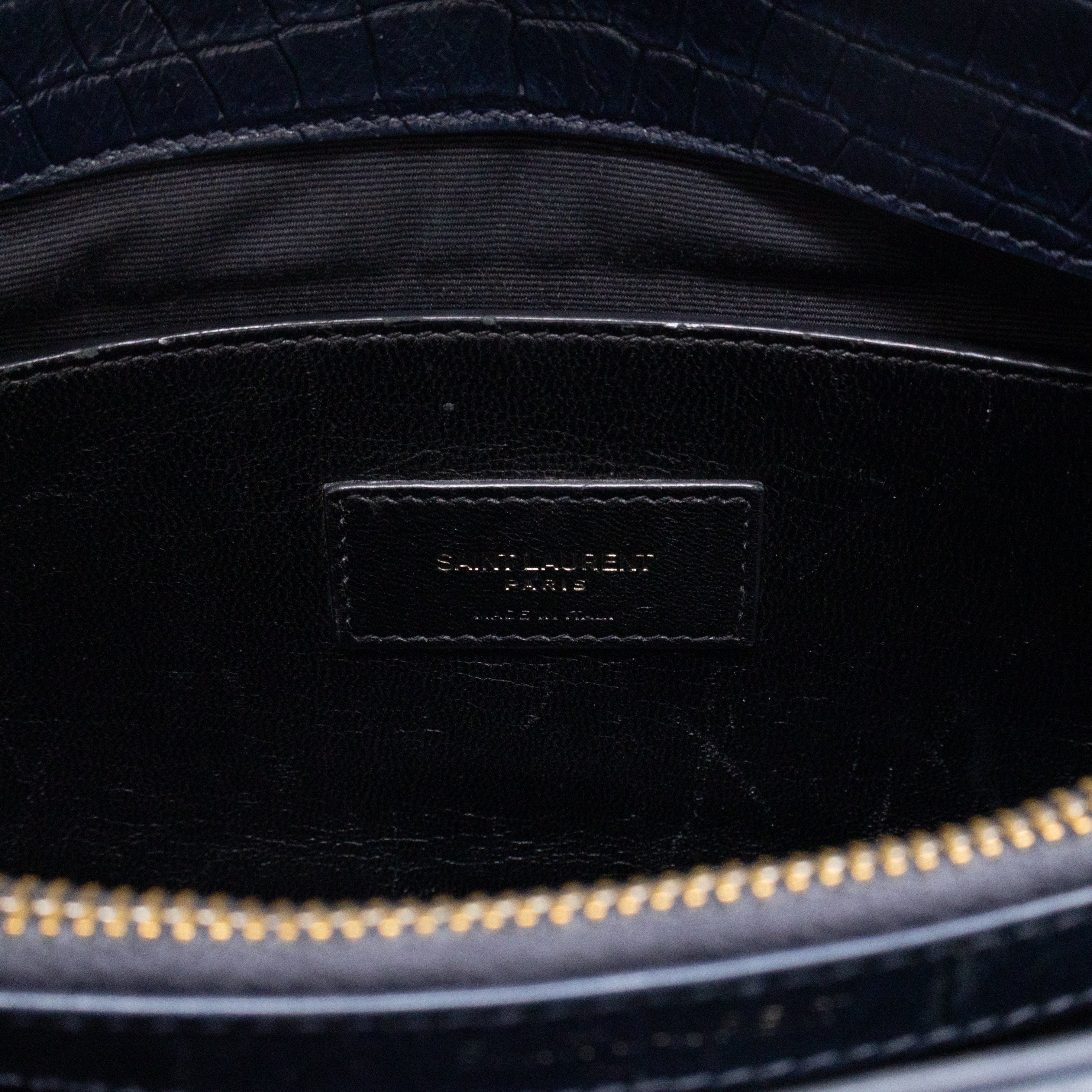 West Hollywood Medium Blue Croc Embossed Leather