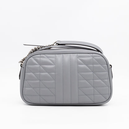 GG Marmont Small Deep Grey Matelasse Aria Leather