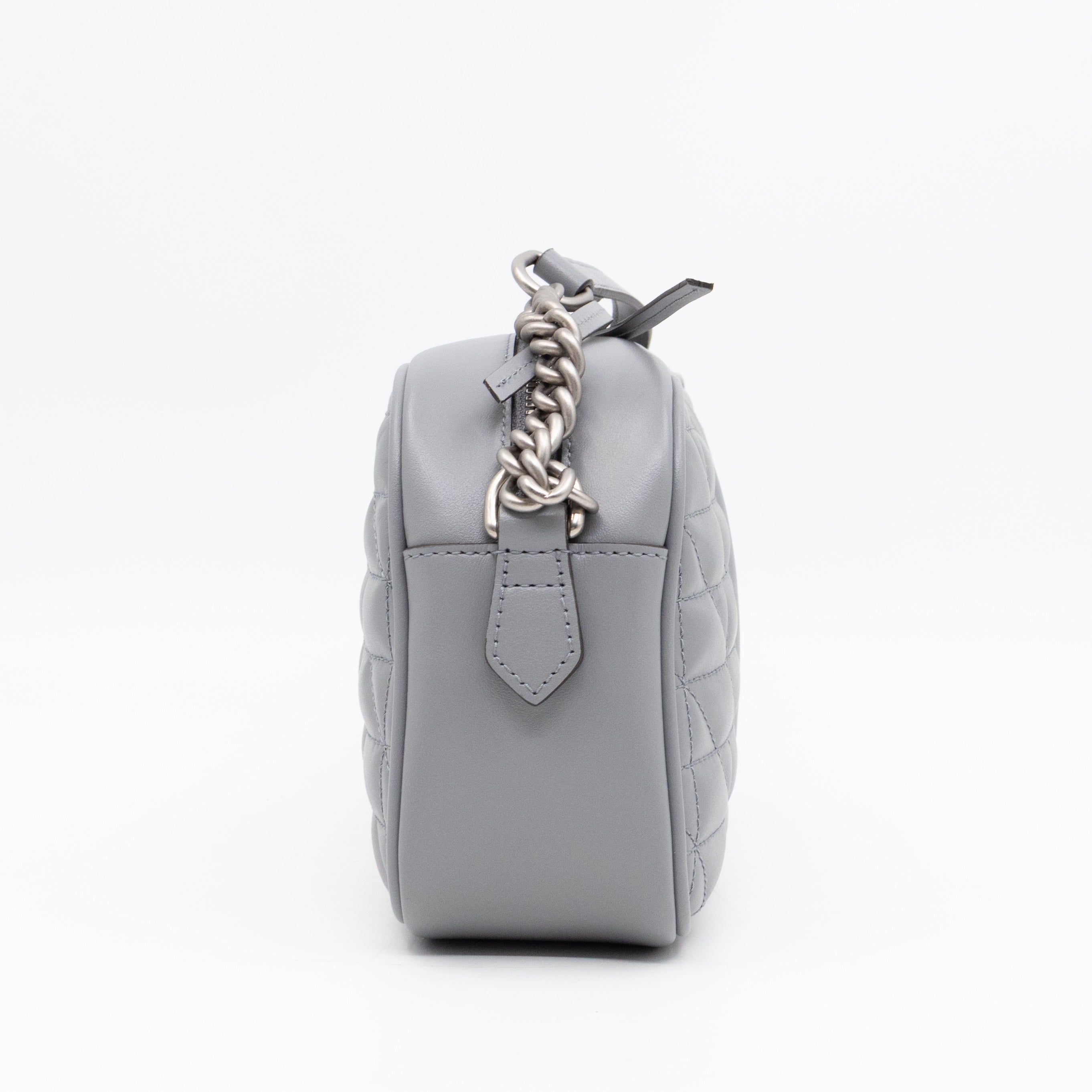 GG Marmont Small Deep Grey Matelasse Aria Leather