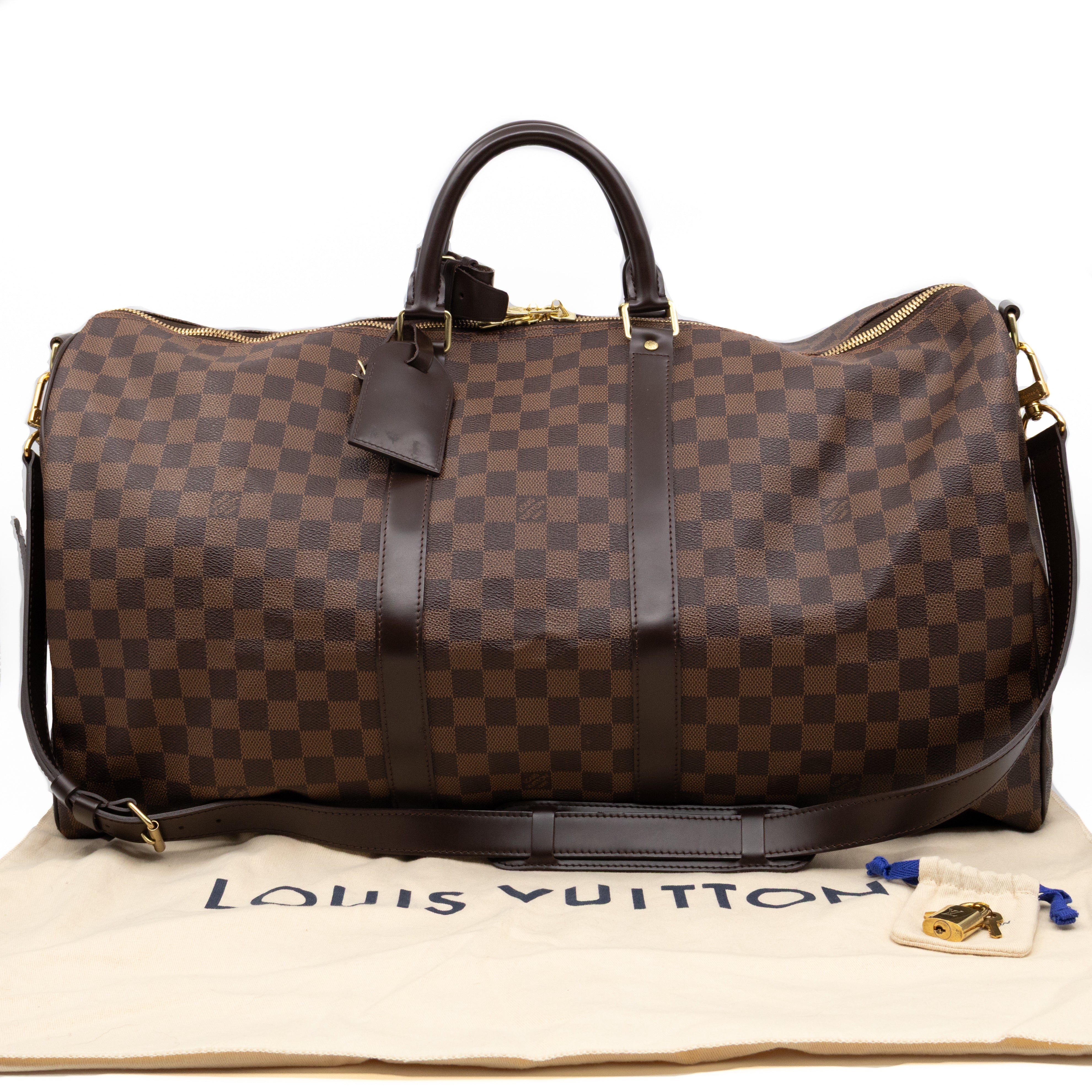 Keepall 55 Bandouliere Damier Ebene