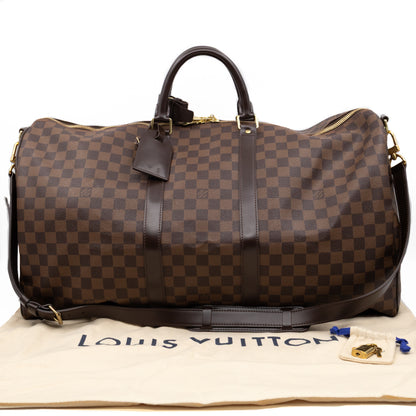 Keepall 55 Bandouliere Damier Ebene