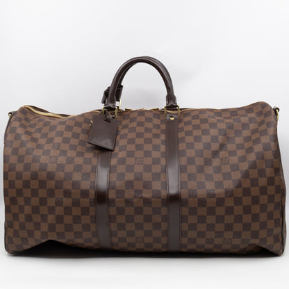 Keepall 55 Bandouliere Damier Ebene