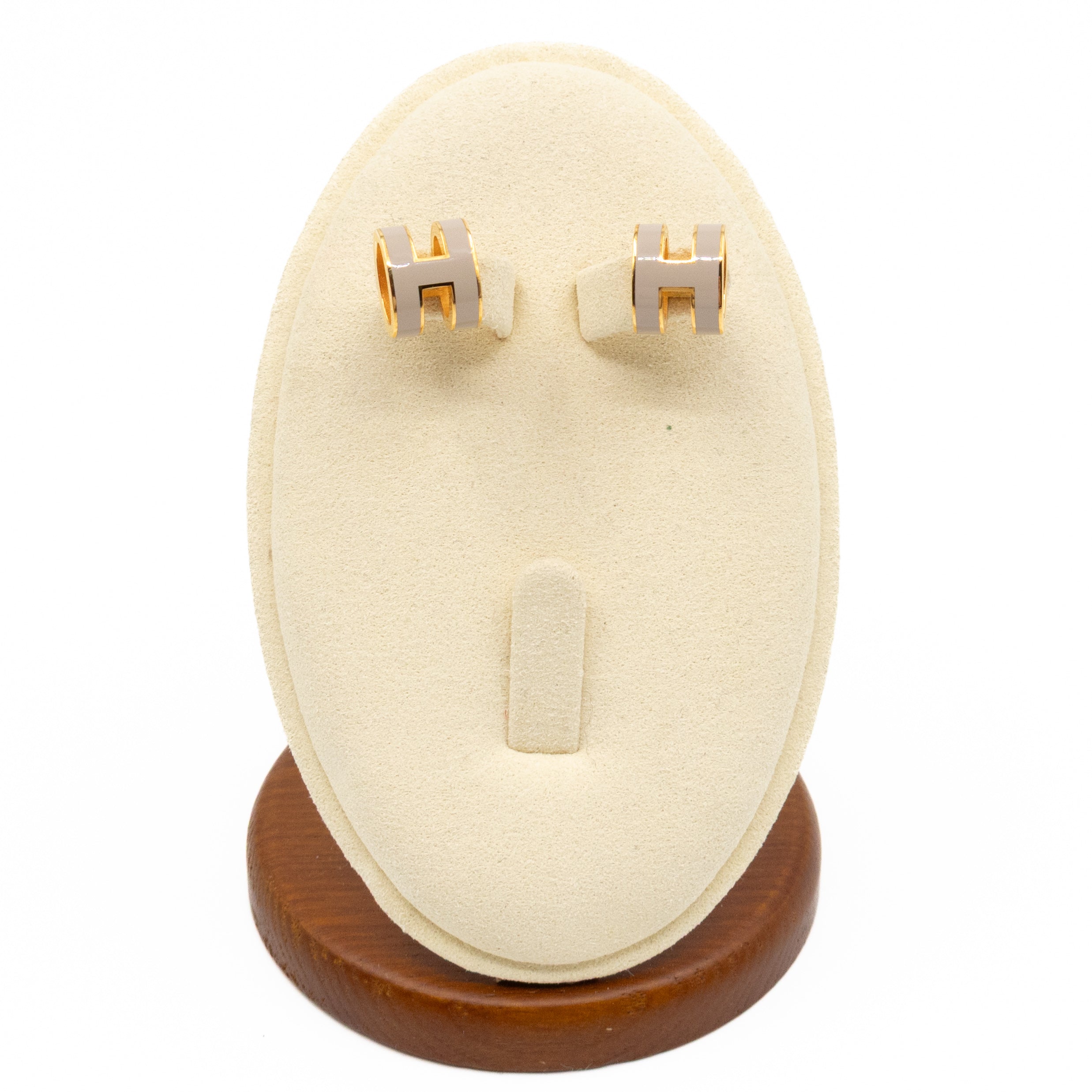 Mini Pop H Earrings Grey & Gold
