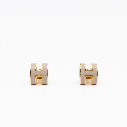 Mini Pop H Earrings Grey & Gold