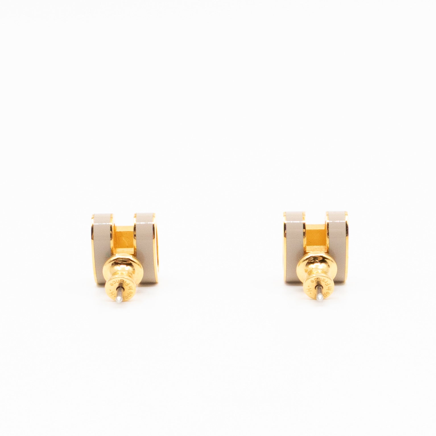 Mini Pop H Earrings Grey & Gold