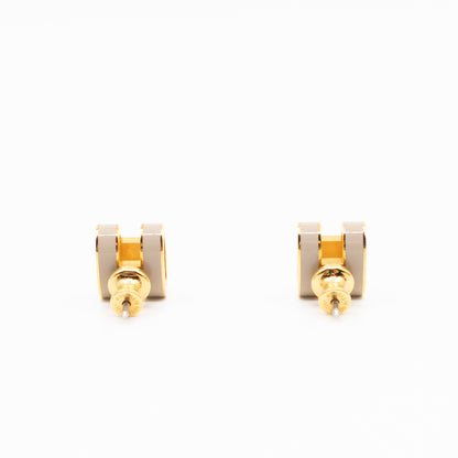 Mini Pop H Earrings Grey & Gold