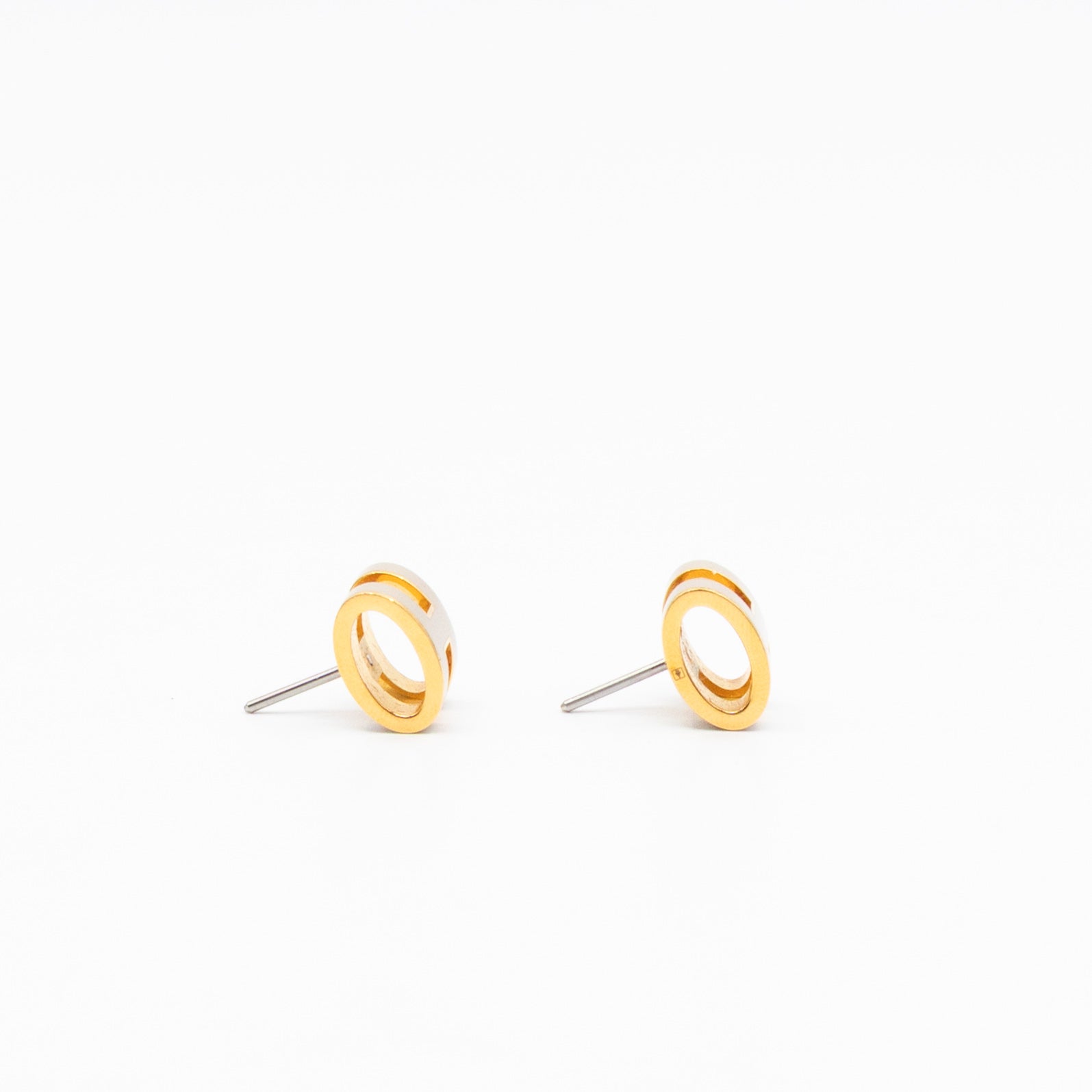 Mini Pop H Earrings Grey & Gold