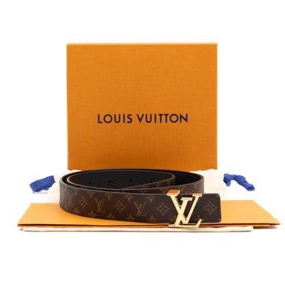 Initials Reversible Belt Monogram Black 75/30