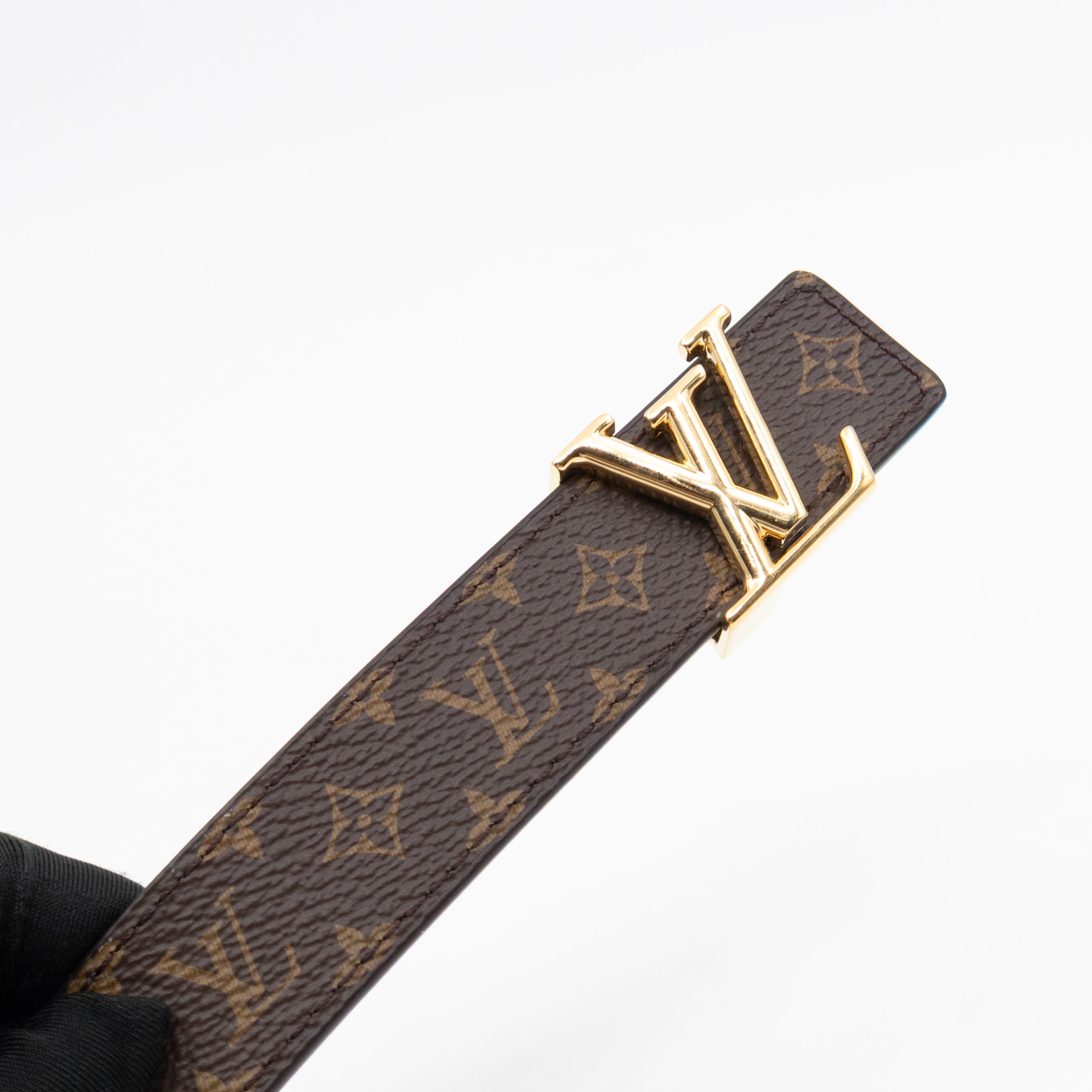 Initials Reversible Belt Monogram Black 75/30