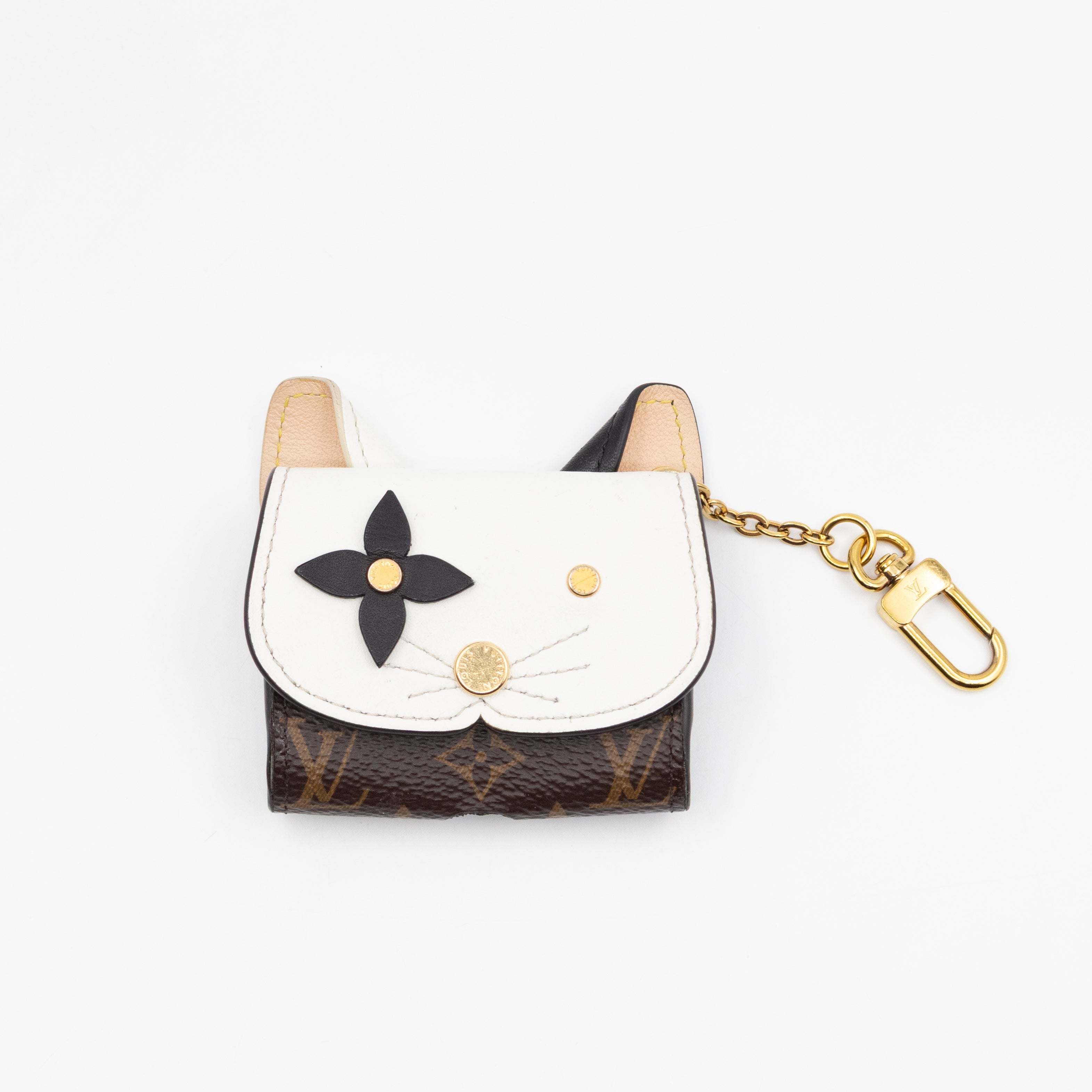 Earpods Case Cat Monogram White Leather