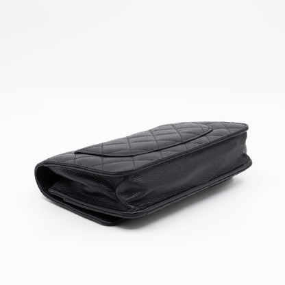 Classic Wallet On Chain Black Caviar Silver