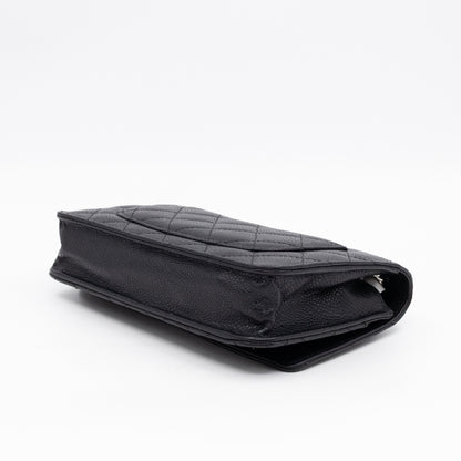 Classic Wallet On Chain Black Caviar Silver