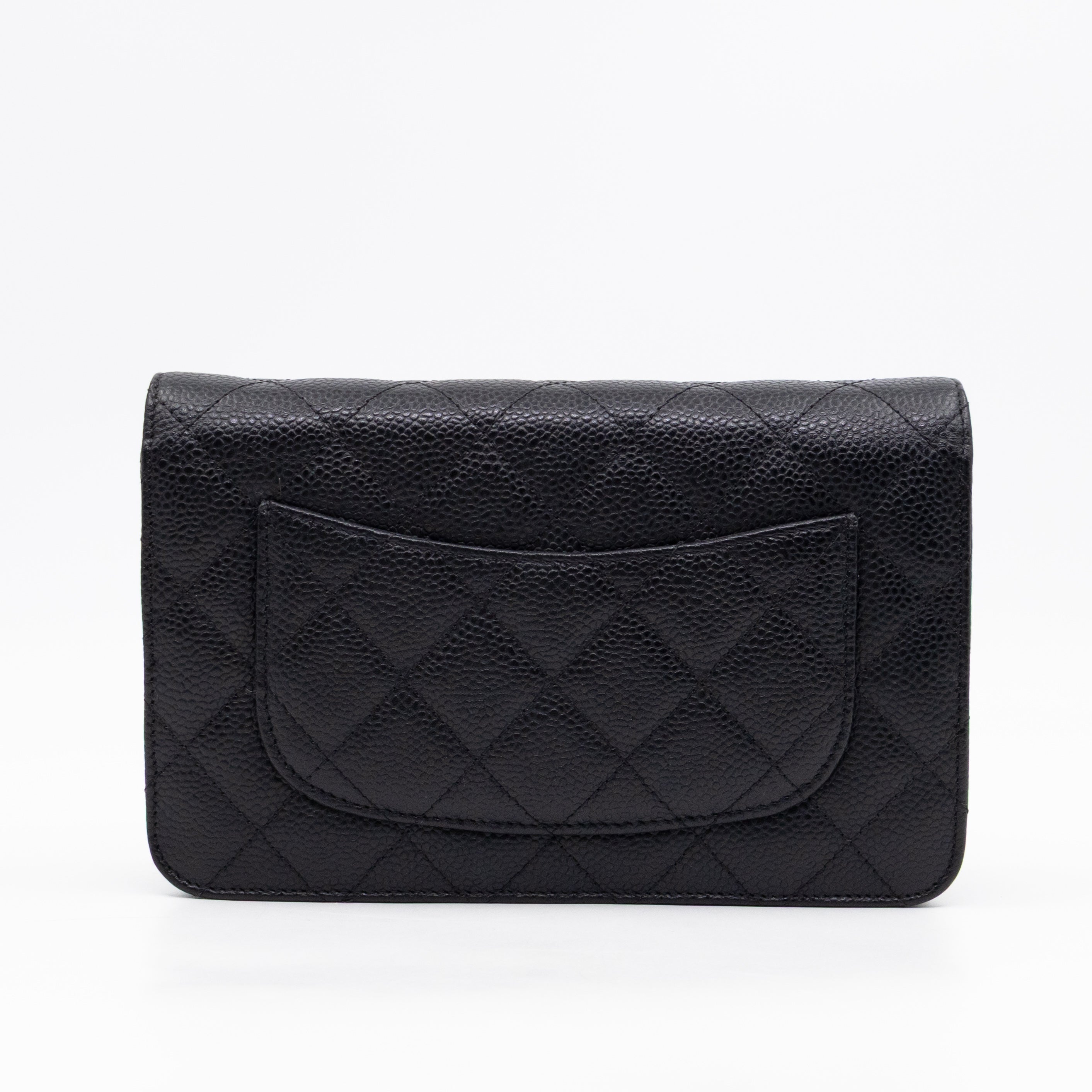 Classic Wallet On Chain Black Caviar Silver