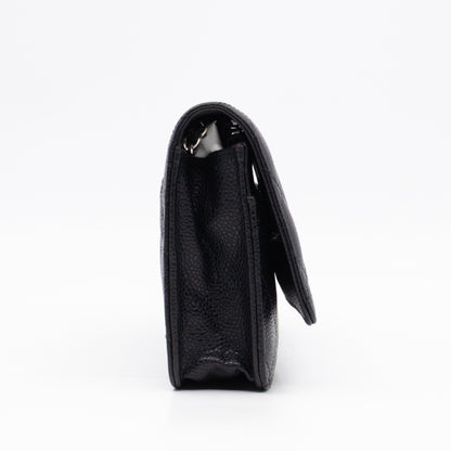 Classic Wallet On Chain Black Caviar Silver
