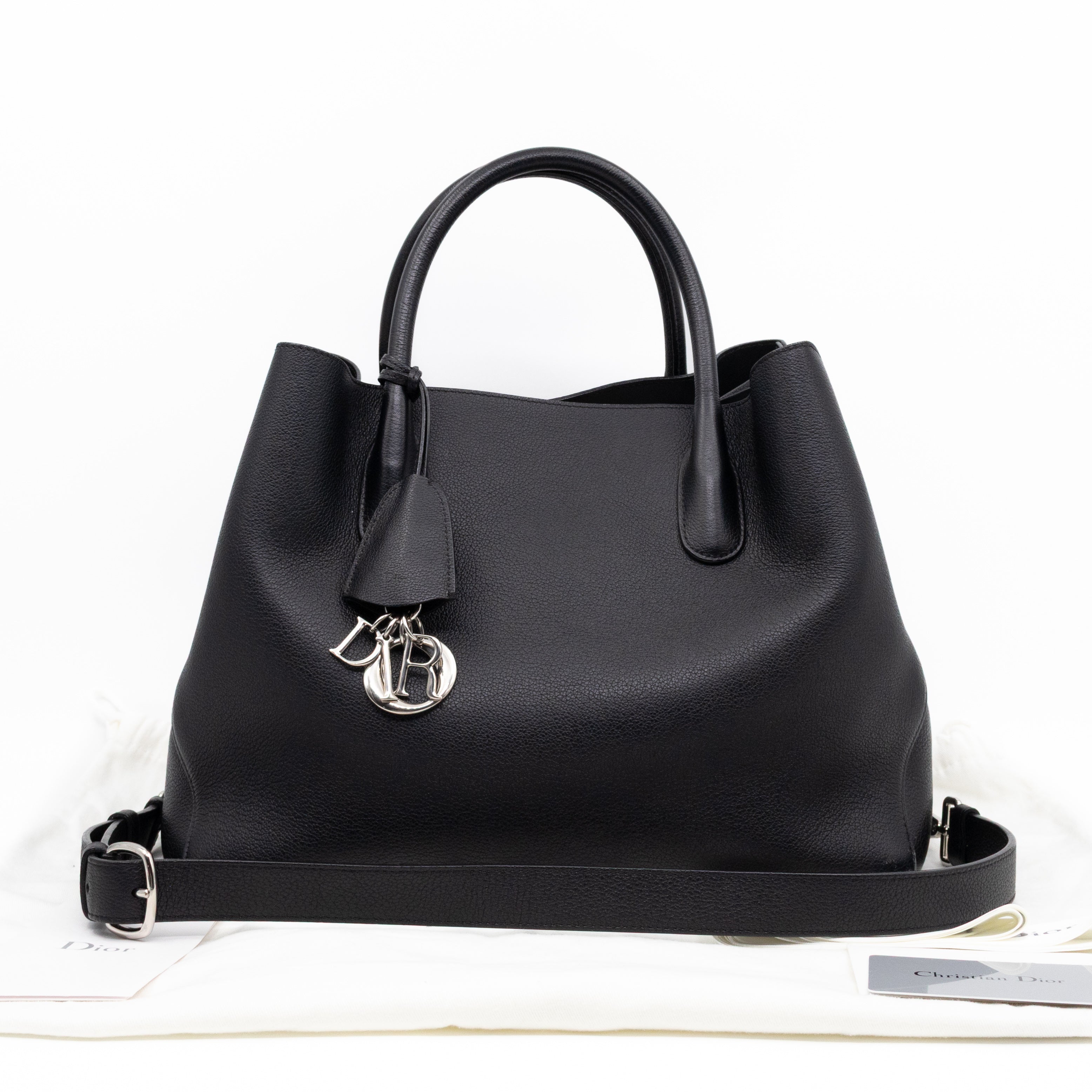 Open Bar Bag Black Leather