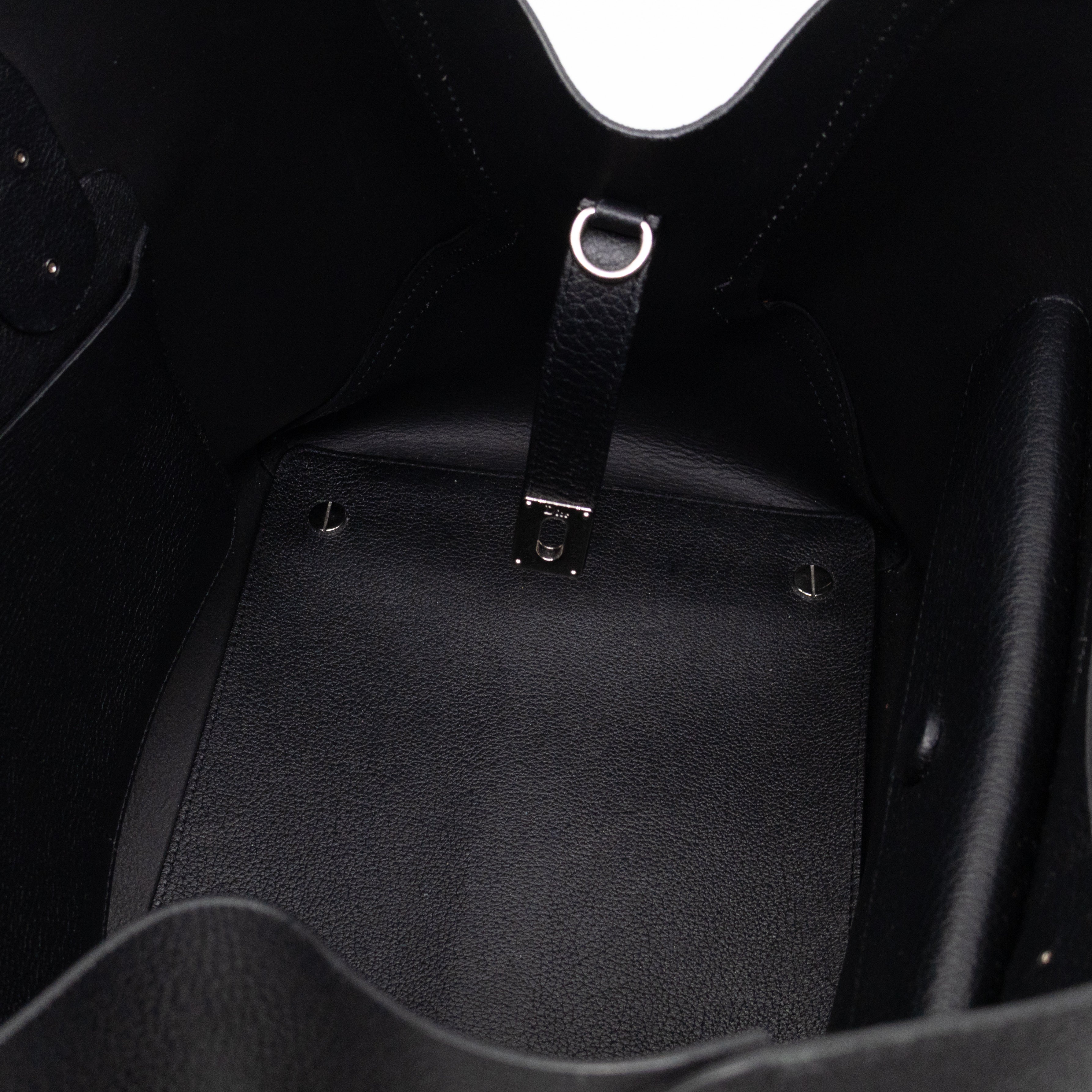 Open Bar Bag Black Leather