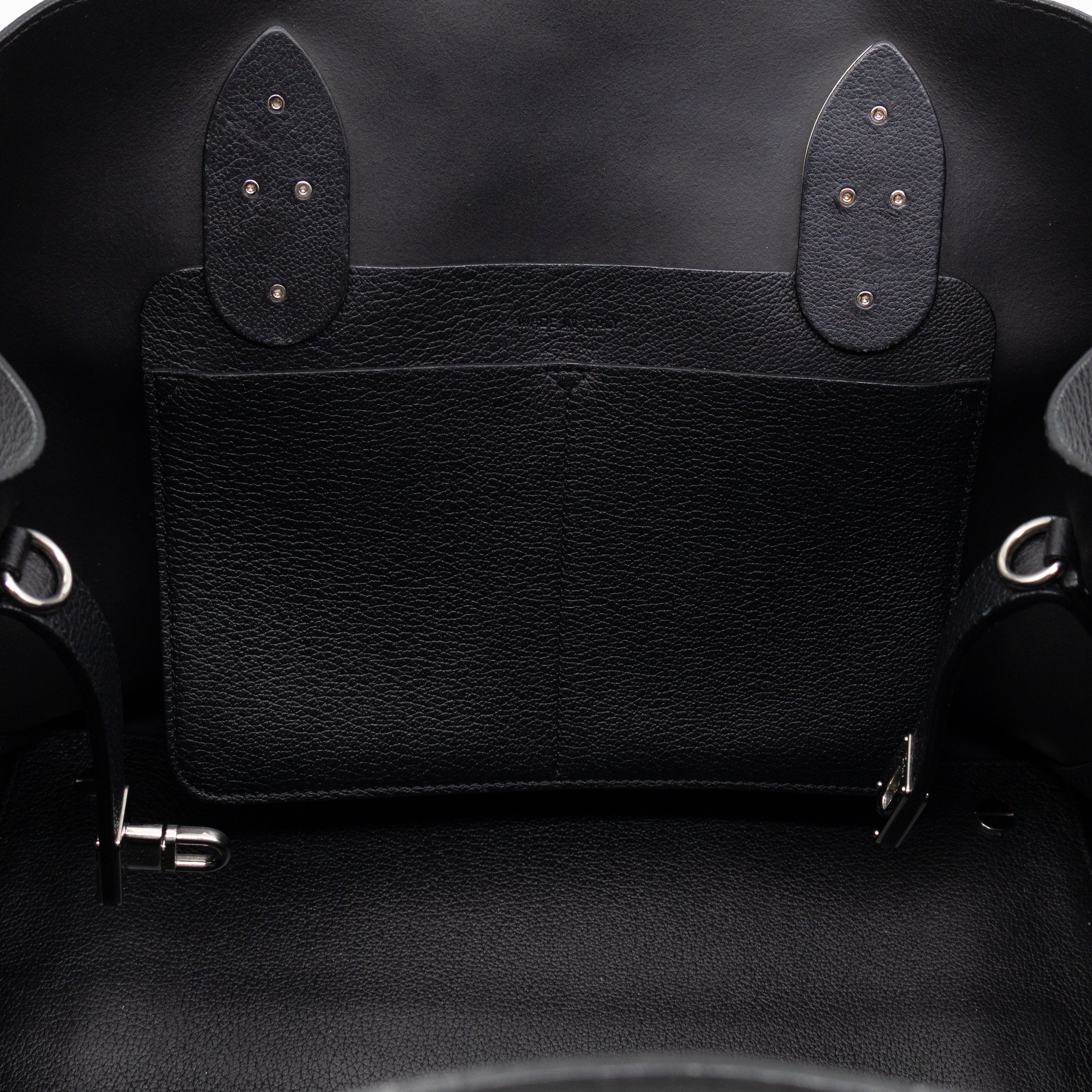 Open Bar Bag Black Leather